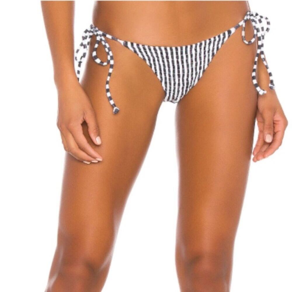 Tularosa Britt striped side tie bikini bottoms black & white NEW - large